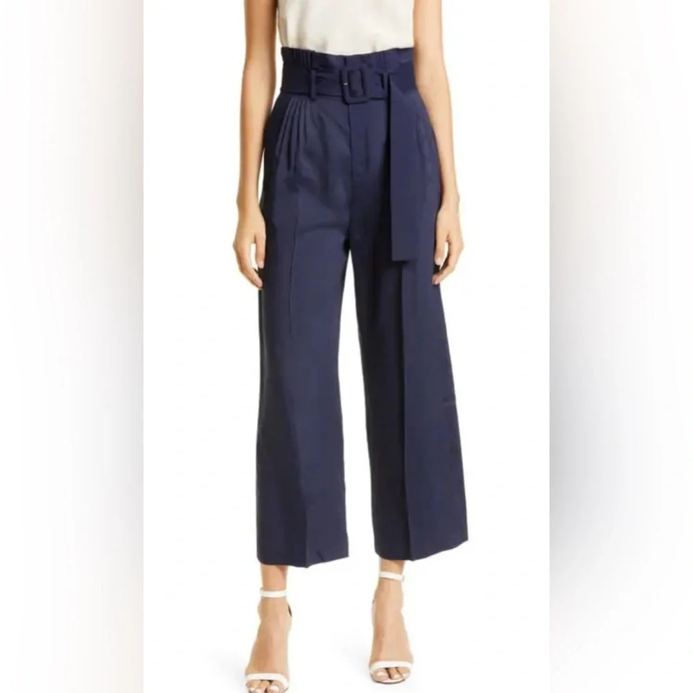 Ted Baker Navy Wide-Leg Women's Ankle Pants - size 2 - Picture 1 of 10